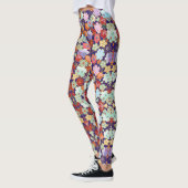 Bloem, bladeren en ontwerpen leggings (Links)