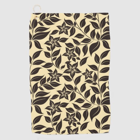 Bloem Bladeren Patroon-23756 Golfhanddoek (Voorkant)