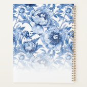Bloem Blauw Bloemmotief Script Getuige Planner (Achterkant)