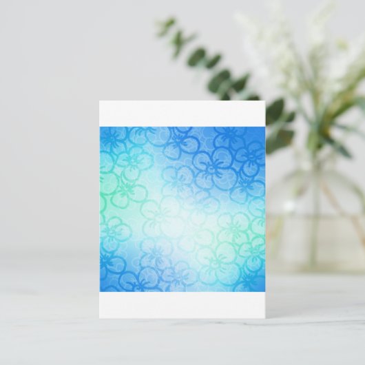 Bloem - blauw briefkaart (Staand voorkant)