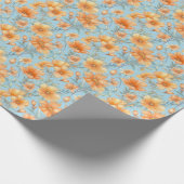 Bloem blauw cadeaupapier (Hoek)