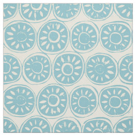 bloem blauw ivoor stof