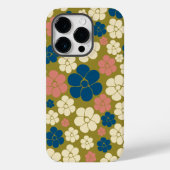 Bloem - blauw, olijfgroen, roze en crème Case-Mate iPhone case (Achterkant)