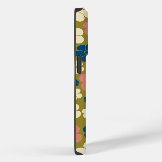 Bloem - blauw, olijfgroen, roze en crème Case-Mate iPhone case (Achterkant / Rechts)