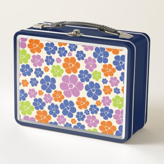 Bloem - blauw, Oranje, Paars, groen (Voorkant)