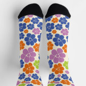 Bloem - blauw, Oranje, Paars, groen Sokken (Top)