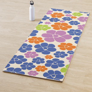 Bloem - blauw, Oranje, Paars, groen Yogamat