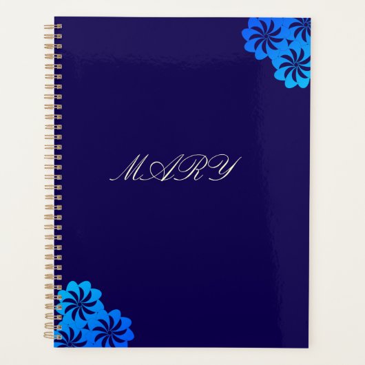 Bloem Blauw Persoonlijk Planner (Voorkant)