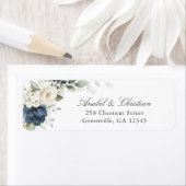 Bloem Blauw Witte Begroeiing Retouradres Label (Insitu)