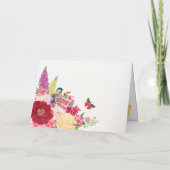 Bloem bloeit vogel vlinder kaart (Achterkant)