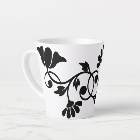 bloem-bloem-bloemen-motief latte mok (Linkerhoek)