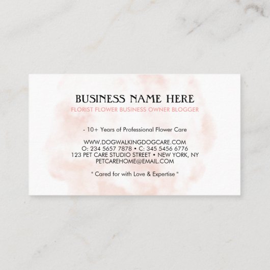 Bloem Bloem Blush Pink Visitekaartje (Achterkant)