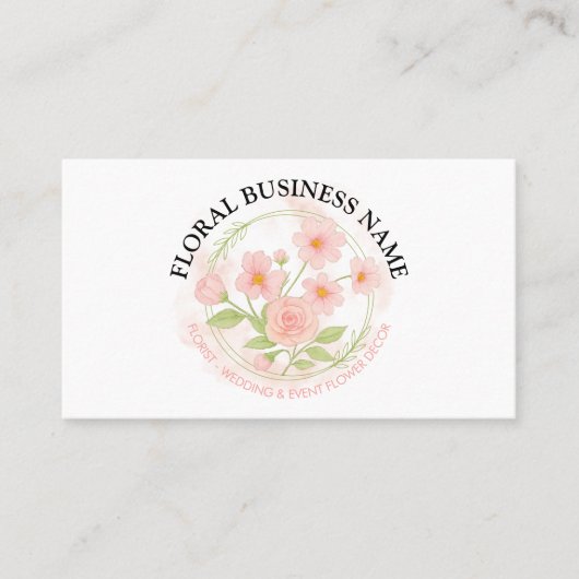 Bloem Bloem Blush Pink Visitekaartje (Voorkant)