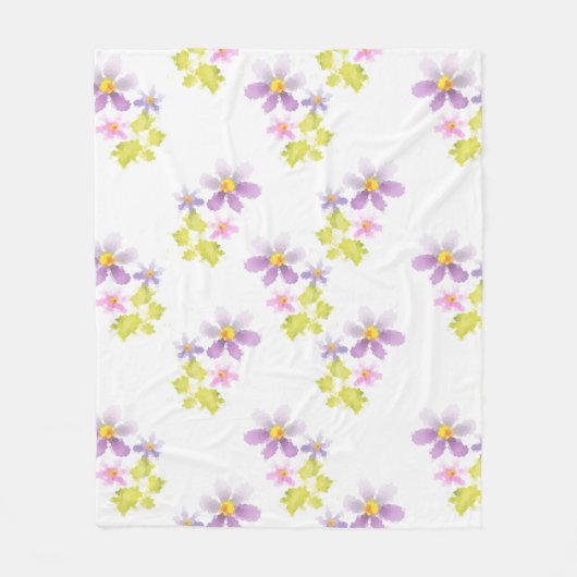 Bloem bloem mozaïek 2 fleece deken (Voorkant)