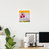 bloem: bloem, tweetalige afdrukken poster (Thuiskantoor)