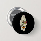 Bloem Bloemen Ghost Schattige Grappig Halloween C Ronde Button 5,7 Cm (Voorkant /achterkant)