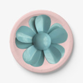 Bloem Bloemen Lente Zomer Bruiloft Blauw Daisy Papieren Bordje (Voorkant)