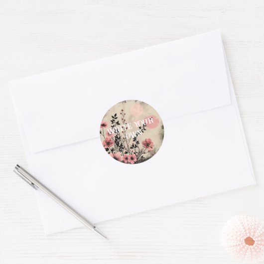 Bloem bloemen ronde sticker (Envelop)