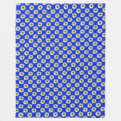 Bloem bloemenprint madeliefjes op kobaltblauw fleece deken (Voorkant)