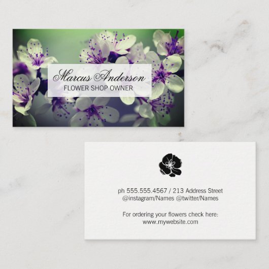 bloem | bloemenwinkel | bloemist visitekaartje (Voorkant / Achterkant)