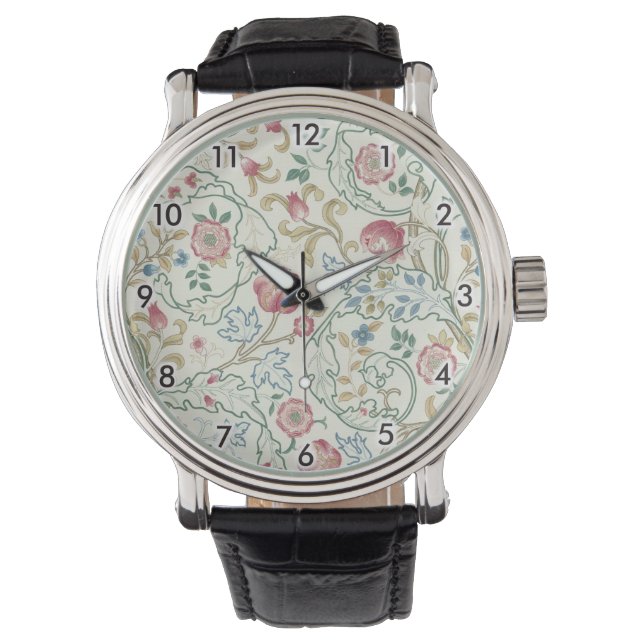 Bloem, Bloempatroon, William Morris Horloge (Voorkant)