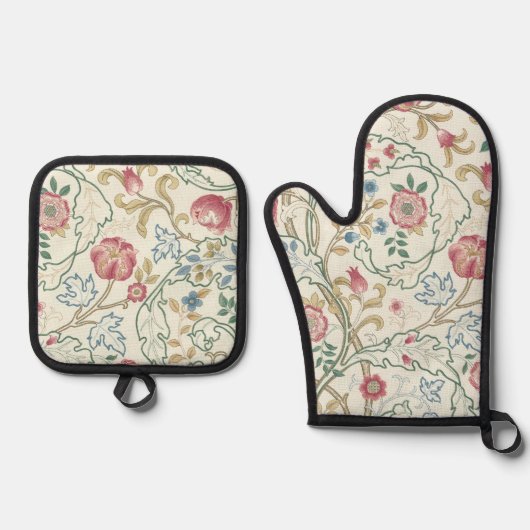Bloem, Bloempatroon, William Morris Ovenwant & Pannenlap Set (Voorkant)