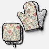 Bloem, Bloempatroon, William Morris Ovenwant & Pannenlap Set (Voorkant / Achterkant)
