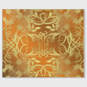 bloem-, bloesem- en sestief patroon cadeaupapier (Vlak)