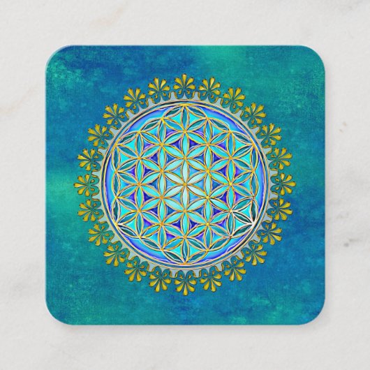 bloem -  bloesems 1 vierkante visitekaartje (Voorkant)