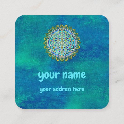 bloem -  bloesems 1 vierkante visitekaartje (Achterkant)