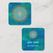 bloem -  bloesems 1 vierkante visitekaartje (Voorkant / Achterkant)