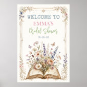 Bloem Boek Thema Welkomstbord Poster (Voorkant)