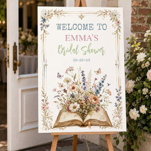Bloem Boek Thema Welkomstbord Poster
