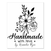 Bloem Boeket Aangepaste Naam Handgemaakte Bedrijf Rubberstempel (Afrduk)