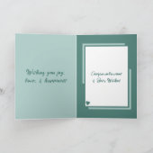 Bloem Boeket Bruiloft Gefeliciteerd groen Kaart (Binnen)