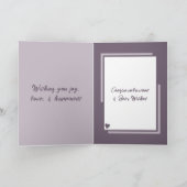 Bloem Boeket Bruiloft Gefeliciteerd paarse Kaart (Binnen)