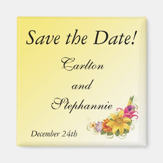 Bloem Boeket Bruiloft Magneet Favor (Voorkant)