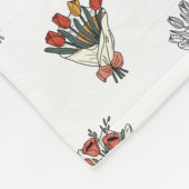 Bloem Boeket Fleece Deken (Hoek)