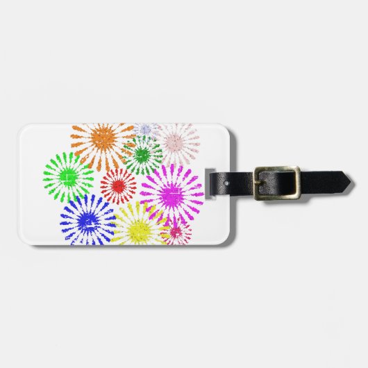 Bloem Boeket in Distressed Stijl Bagagelabel (Voorkant horizontaal)