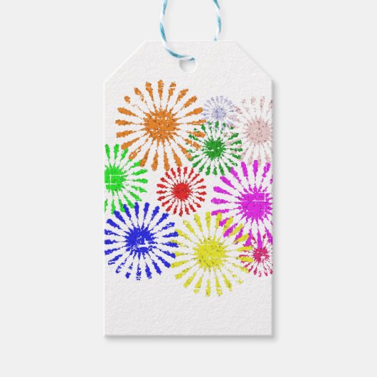 Bloem Boeket in Distressed Stijl Cadeaulabel (Voorkant)