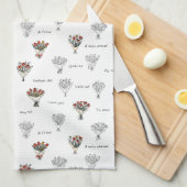 Bloem Boeket Keuken Handdoeken (Quarter Fold)