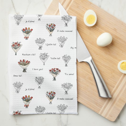 Bloem Boeket Keuken Handdoeken (Quarter Fold)