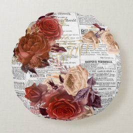 Bloem Boeket op krant Rond Kussen