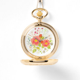 Bloem Boeket Zilver Zakhorloge Horloge