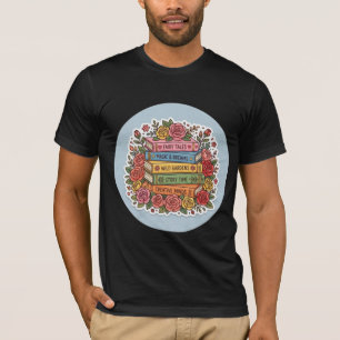 Bloem Boekworm T-Shirt   Schattig Lezen & Rozen Dr