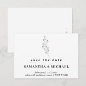 Bloem Boho Helder Indie Save the date Trouwen Kaart (Voorkant / Achterkant)