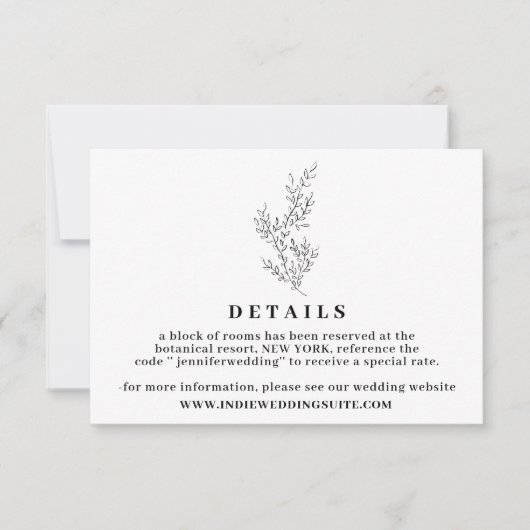 Bloem Boho Heldere herfsttrouw Details Kaart (Voorkant)