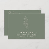 Bloem Boho salie beige Indie trouwt bedankt Kaart (Voorkant / Achterkant)