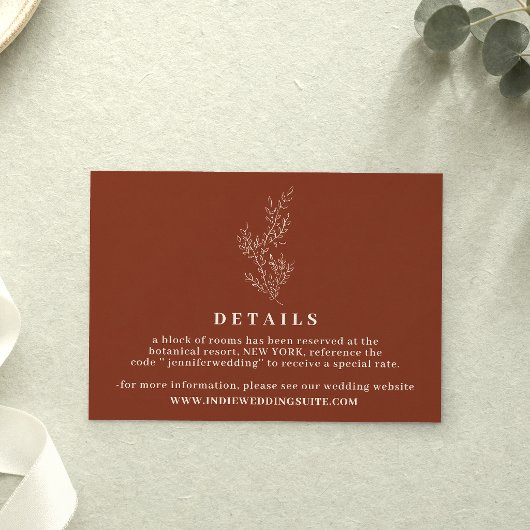 Bloem Boho Terracotta bruiloft Details verbrand Kaart