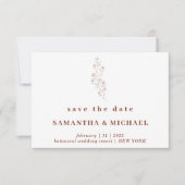 Bloem Boho Terracotta Indie Bewaar de datum Trouwe Kaart (Voorkant)